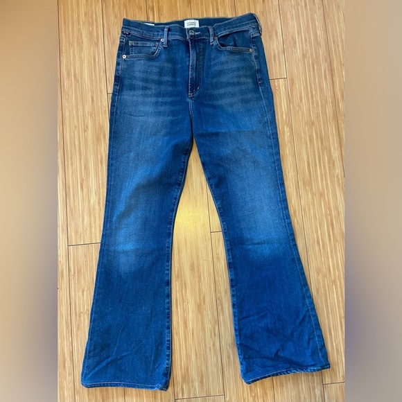 Citizens Of Humanity Blue Flare Wide Leg Jeans - Picture 3 of 10